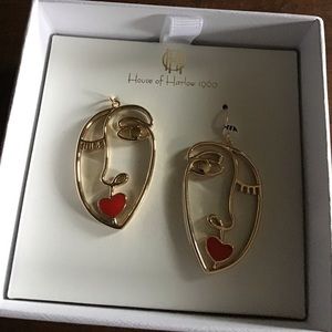 House of Harlow 1960 Face Earrings.